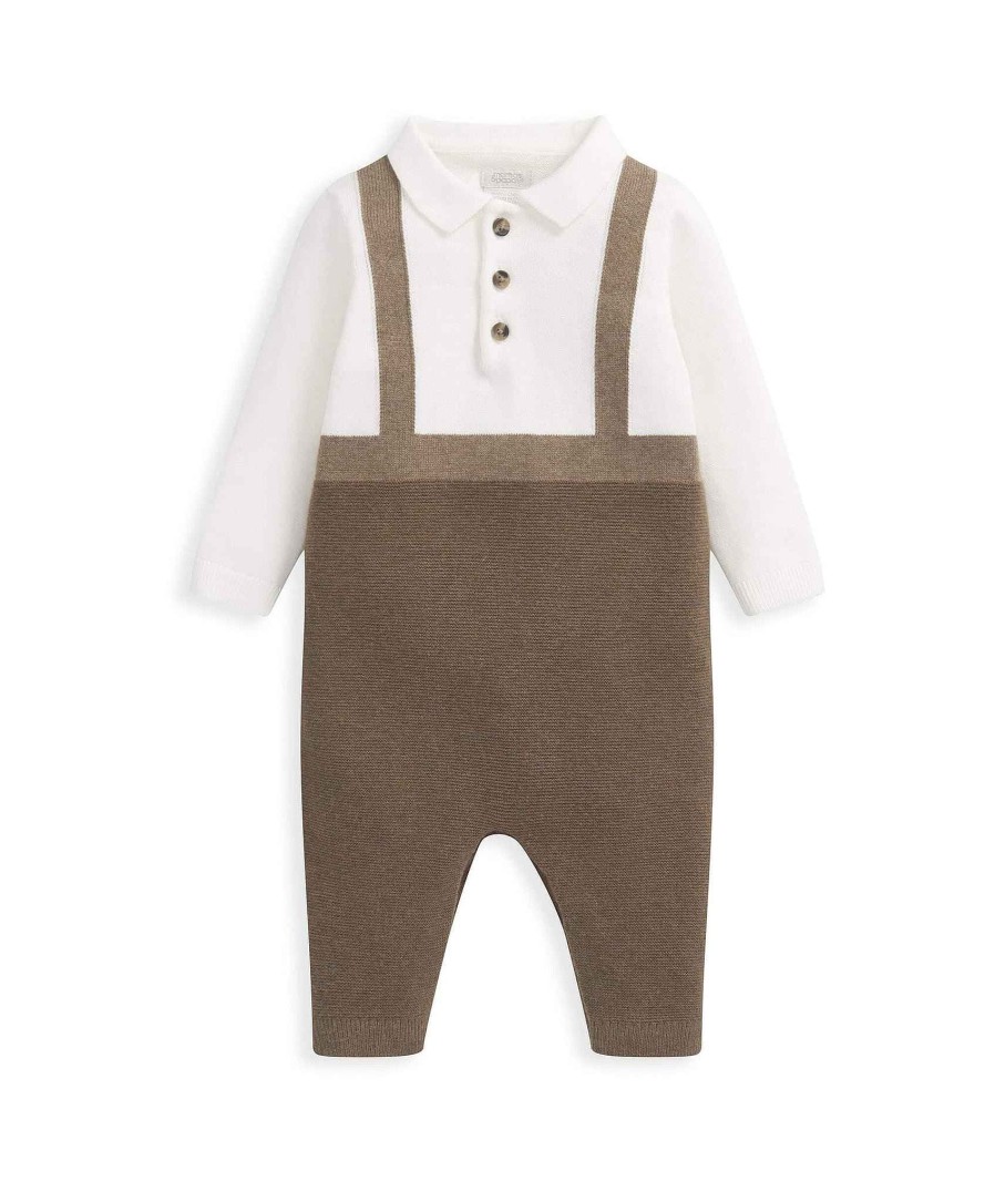 Clothing Mamas and Papas | Mock Knit Romper - Dark Oatmeal