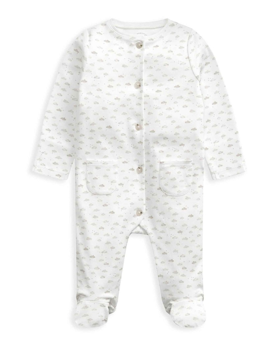 Clothing Mamas and Papas | Cloud All In One Sleepsuit - White