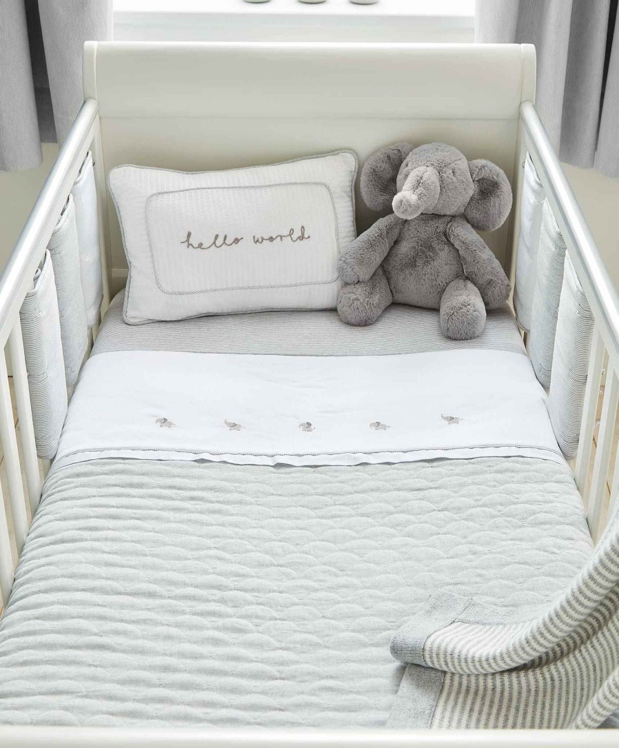 Nursery Mamas and Papas Elephant | Welcome To The World Quilt - Grey