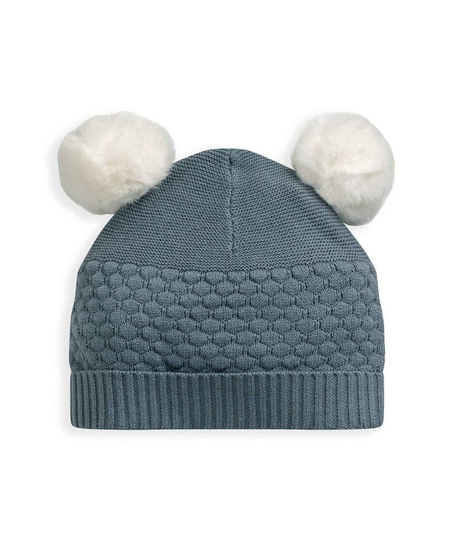 Toys & Gifts Mamas and Papas Baby Shower Gifts | Knitted Pom Hat - Petrol Blue