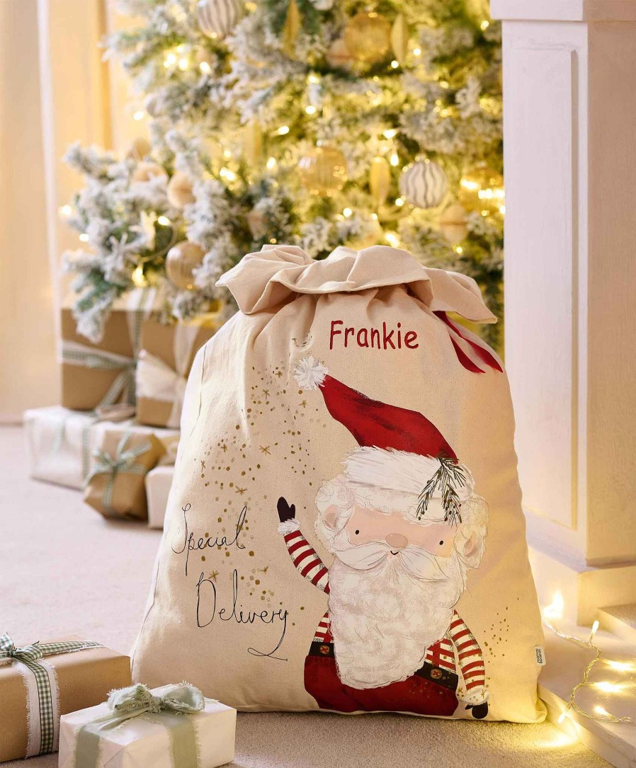 Christmas Mamas and Papas Christmas Decorations And Stockings | Large Calico Christmas Sack