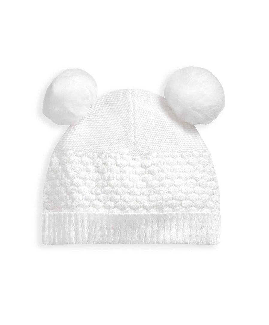 Clothing Mamas and Papas | Knitted Pom Hat - White