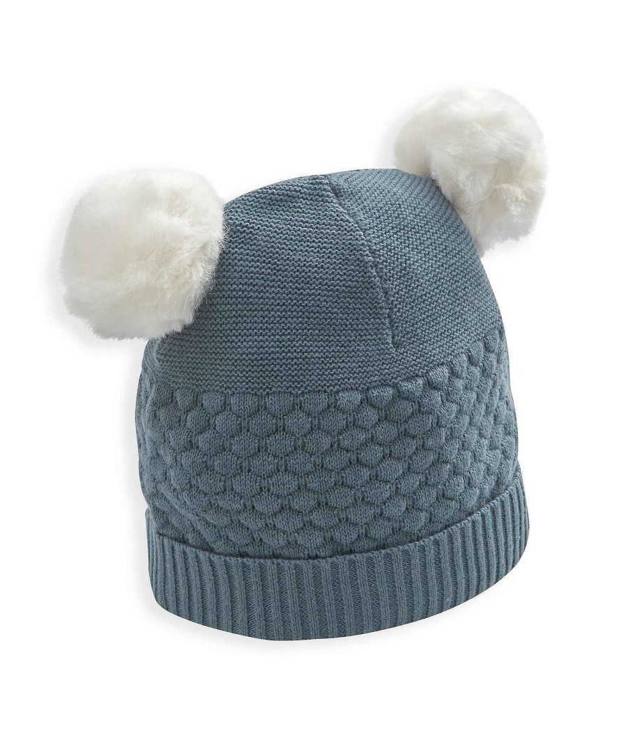 Clothing Mamas and Papas | Knitted Pom Hat - Petrol Blue