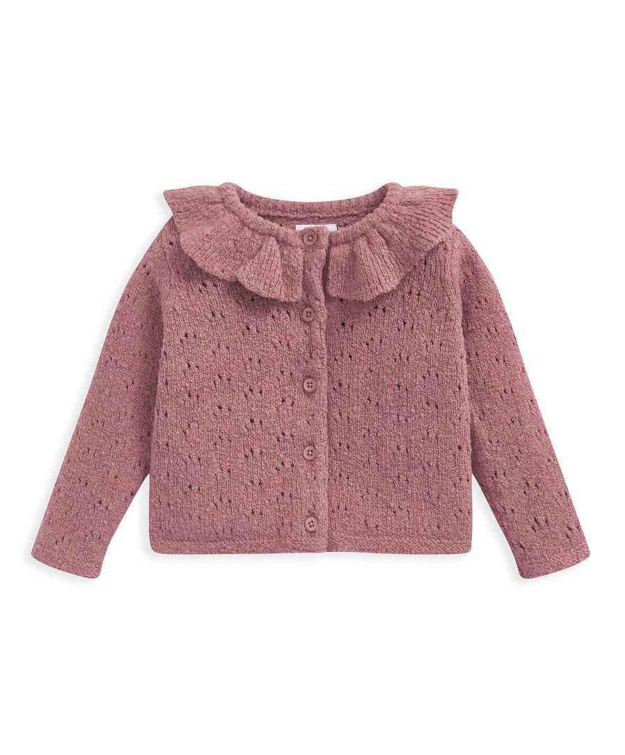 Toys & Gifts Mamas and Papas Baby Shower Gifts | Berry Frill Collar Cardigan - Pink