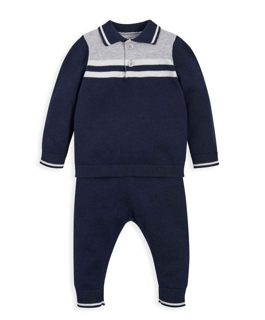 Christmas Mamas and Papas Christmas Jumpers | Navy Knit Outfit Set