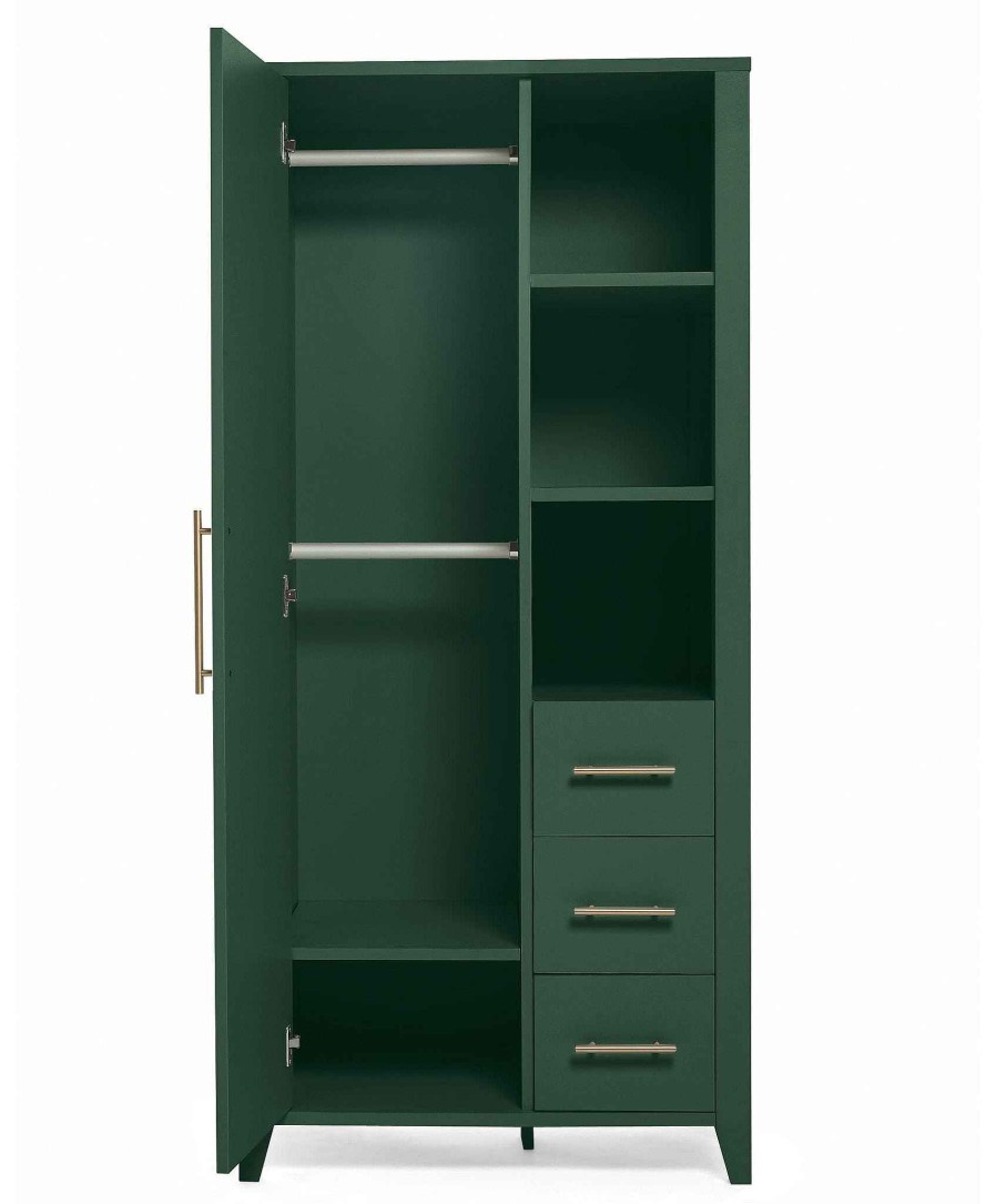 Nursery Mamas and Papas Baby Furniture Sets | Melfi 2 Piece Cotbed Set With Storage Wardrobe Green