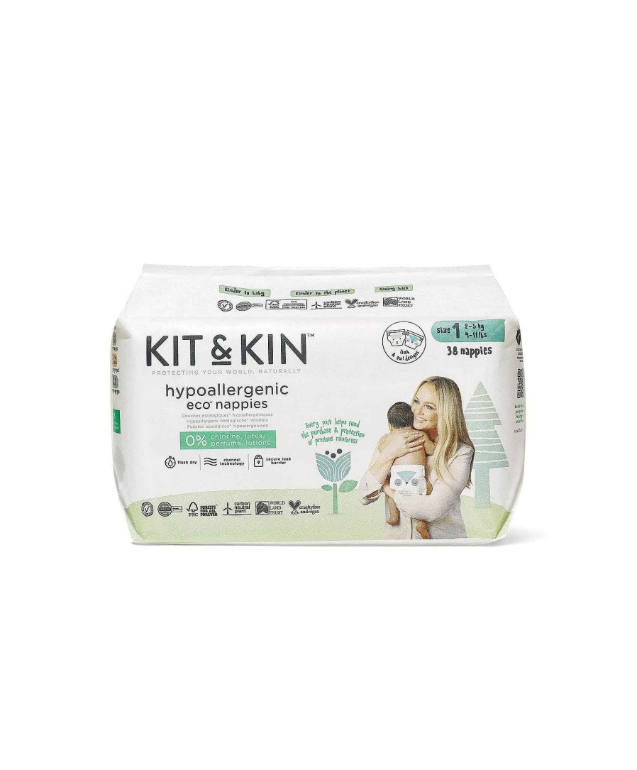 Toys & Gifts Kit and Kin Gift Sets & Baby Hampers | Kit & Kin Hypoallergenic Eco Nappies - Size 1