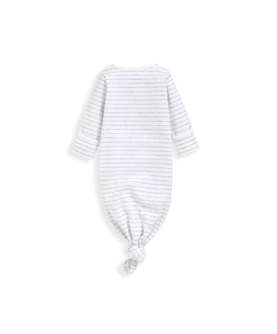 Toys & Gifts Mamas and Papas New Parent Gifts | 2 Piece Stripe Knotted Baby Gown And Hat Set