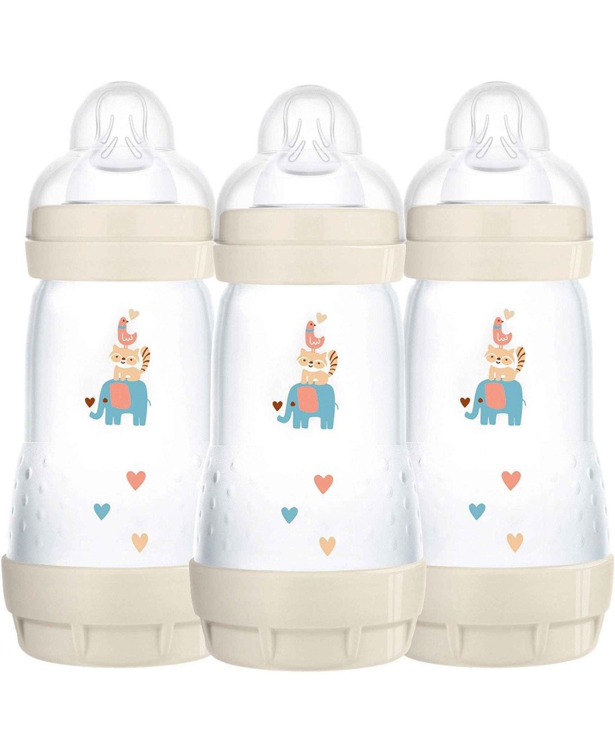 Feeding & Weaning Mam Baby Bottle Sterilisers | Mam Microwave Steam Steriliser With Taupe 260Ml Bottle Set